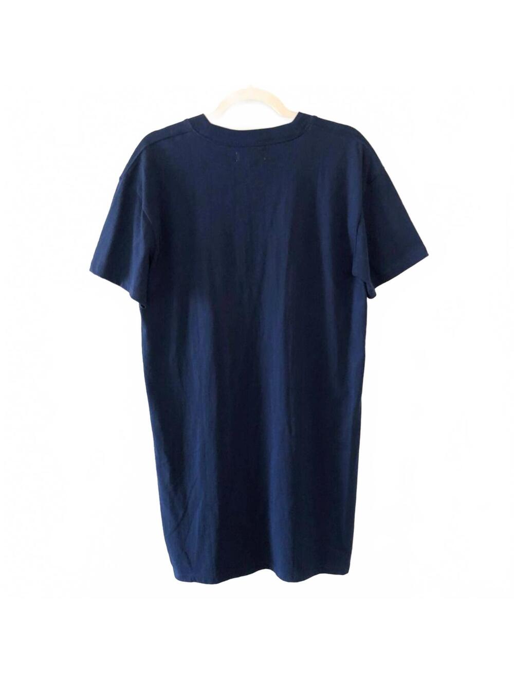 Madewell Tee T-Shirt Dress Crewneck Cotton Navy Blue M2242 Women's Size Medium - Picture 3 of 5